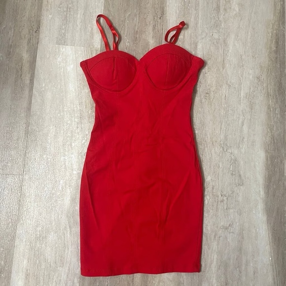 ♥️ 💋 Red valentine bodycon bra top bustier mini dress - Picture 2 of 11